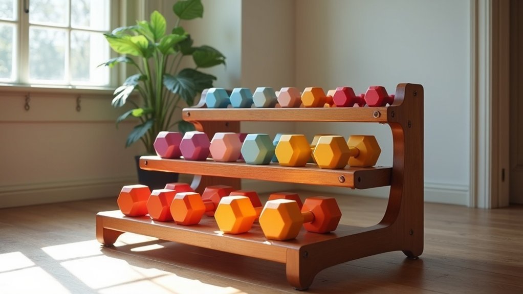 compact dumbbell storage solution