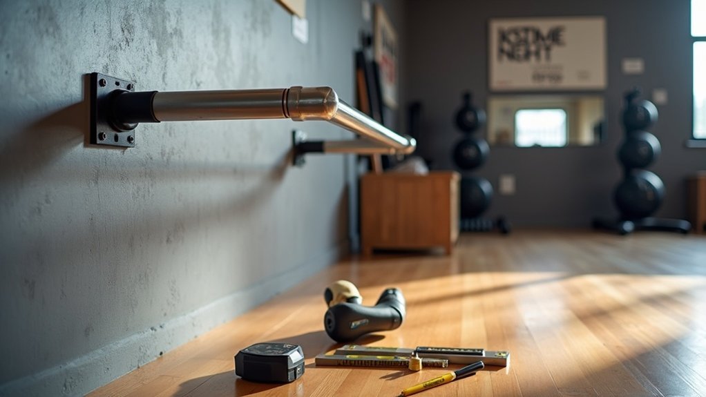 install wall mounted dip bar