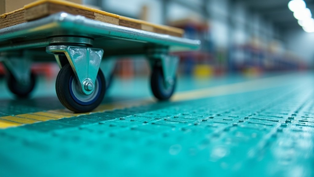 mobile carts on tiles