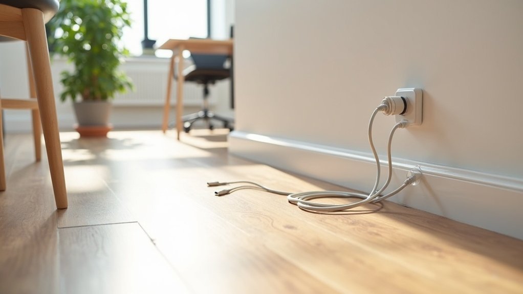 route cords safely indoors