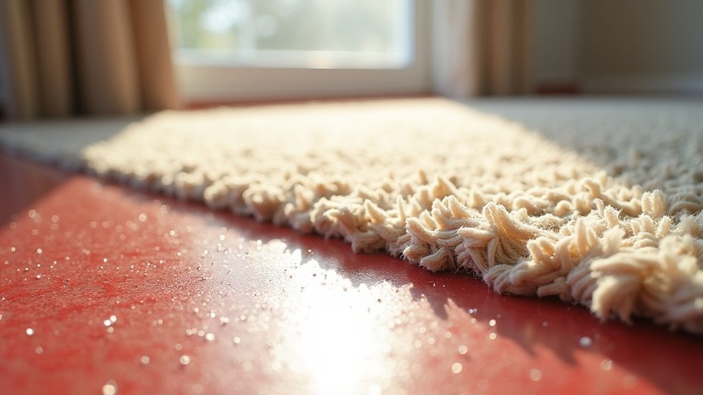 rubber flooring over carpet