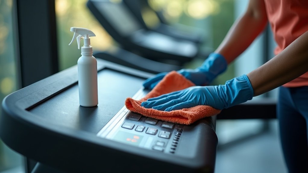 safely clean treadmill console