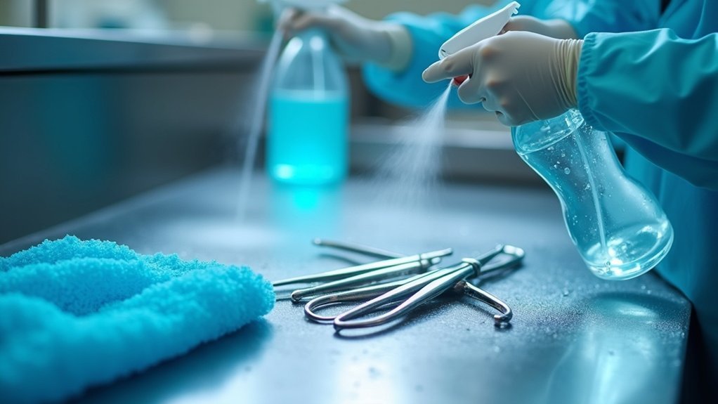 sanitize equipment before use