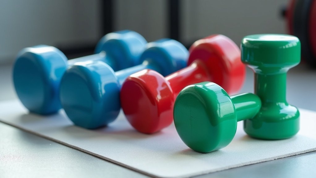 urethane dumbbells color stability